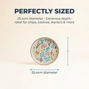 Chumbak Farmhouse Ceramic Platter, Hand-Painted Multicolor, 12-inch
