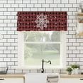 thumbnail image 4 of Christmas Valance Curtains for Living Room/Bedroom/Bathroom/Kitchen Window,Red Black Buffalo Plaid Check Snowflake Rod Pocket Window Valance Tiers,Winter Small Window Curtain Drape Window Panel,54x18, 4 of 6