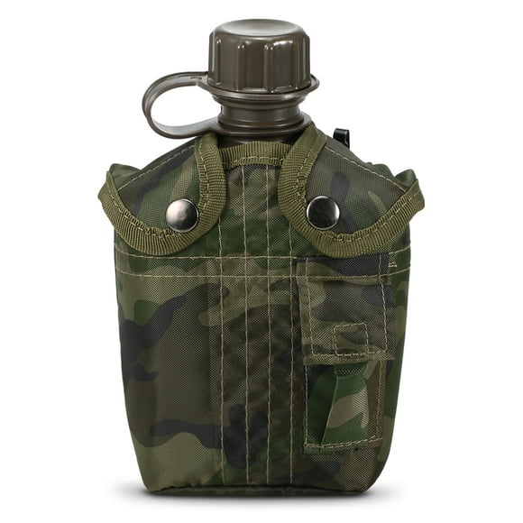 1L Outdoor Canteen Bottle Camping Hiking Backpacking Survival Water Bottle Kettle with Cover
