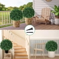 thumbnail image 6 of 2 16in Artificial Boxwood Sphere Bushes - UV Resistant, with Stakes, Porch/Planter/Indoor Decor, 6 of 8