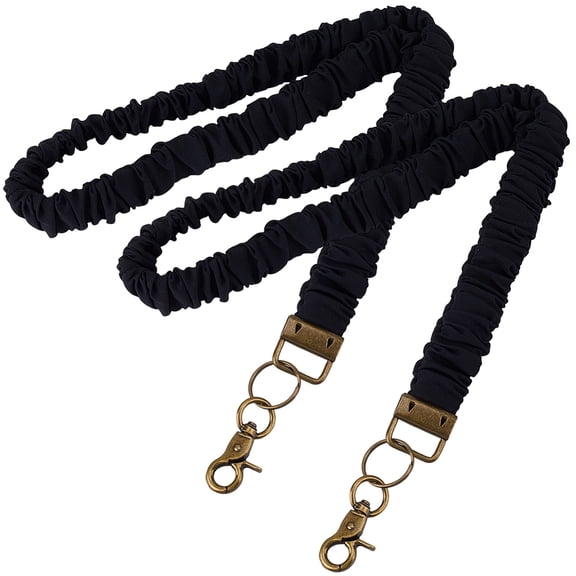 2Pcs Elastic Ruffle Lanyard With Swivel Clasp Stretchy Necklace Id Card Cell Phone Strap With Clip Rope for Women