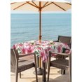 thumbnail image 3 of Outdoor Tablecloth with Umbrella Hole for Patio/Picnic/Party/Camping, Pink Flower Waterproof Table Cloth Square Cover Washable, Spring Floral Elegant Pastoral Watercolor (60"x 60"), 3 of 8