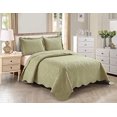 thumbnail image 2 of Home Collection 3Pc King/Cal King Over Size Elegant Embossed Bedspread Set Light Weight Solid Sage New# Stacy, 2 of 4