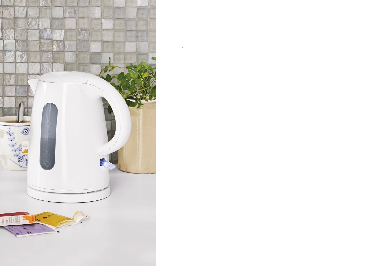 Mainstays 1.7 Liter Plastic Electric Kettle, White - image 5 of 6