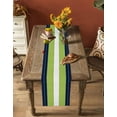 thumbnail image 5 of nqOlkjepod Navy Blue Green Stripe Table Runner 72 Inches Long Farmhouse Dress Scarves, Modern Art Horizontal Striped Dining Tablerunner for Coffee Table/Kitchen Island/Party Décor, 18" x 72", 5 of 8