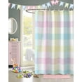thumbnail image 3 of Easter Shower Curtain Colorful Plaid Shower Curtains for Bathroom Decor Pink Yellow Buffalo Plaid Bath Curtains Sets for Spring Easter Bathroom Decor Fabric Waterproof Standard 72" X 72", 3 of 6