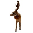 thumbnail image 3 of Felt Brown and White Deer with Faux Fur Scarf Figurine Decoration 10.5 Inch, 3 of 7