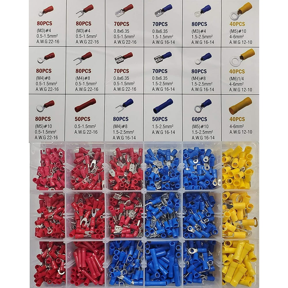 Zoom Zoom Parts 1200pcs Insulated Assorted Electrical Wiring Connectors