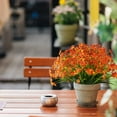 thumbnail image 3 of 4 Bundles Artificial Daisy Flowers Outdoor UV Resistant Flowers Shrubs Plastic Mums Flowers Fake Daisies for Wedding Cemetery Porch Window Planter Indoor Decor (Orange Red), 3 of 5