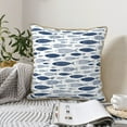 thumbnail image 6 of Fotbe Blue Fish Pattern Velvet Decorative Throw Pillow Covers with Elegant Piping, Soft Plush Cushion Cover for Sofa, Bed, Car, Office-20"x20", 6 of 8