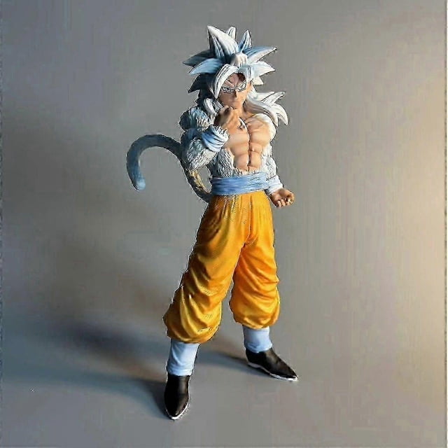 30cm Anime Dragon Ball Son Goku Ssj4 Figure Statue Super Saiyan 4 Goku Statue Pvc Action Figure Model Toy Children Gift Birthday Present White