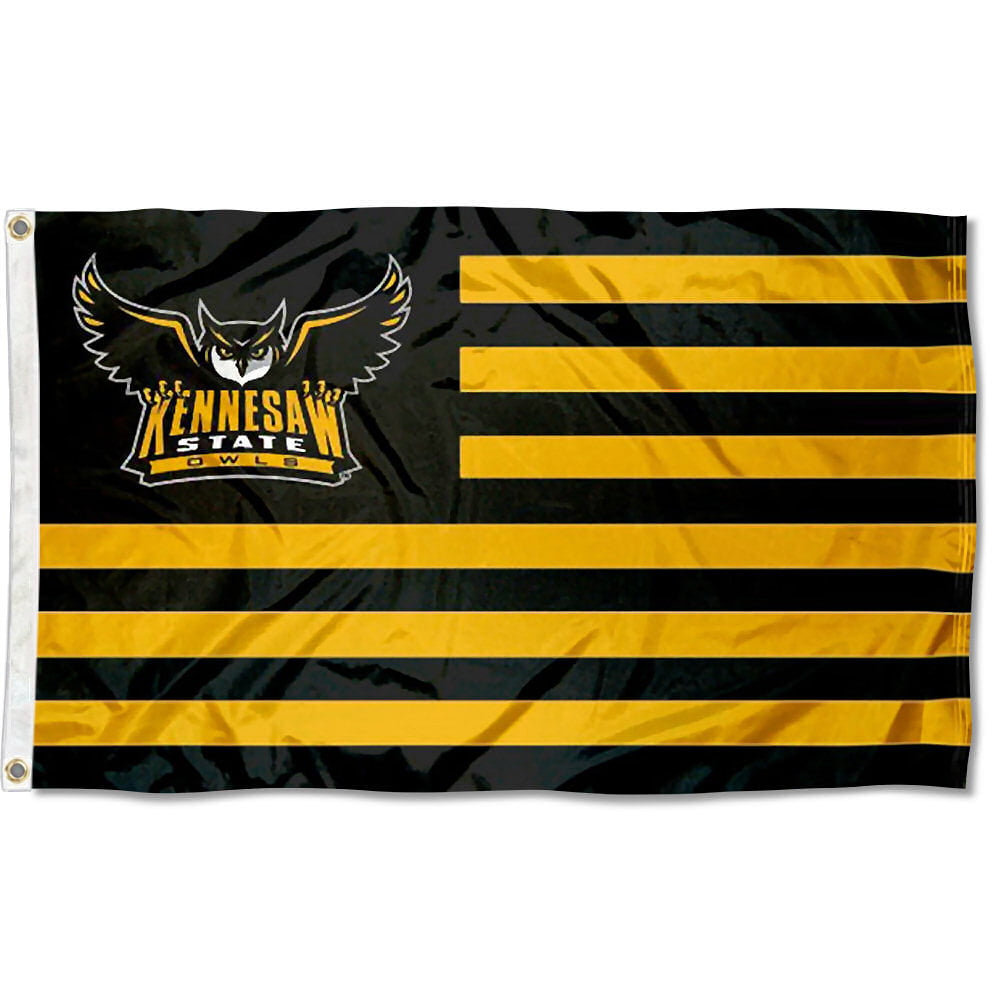 with White Pole Black NCAA Kennesaw State Owls Car Flag 