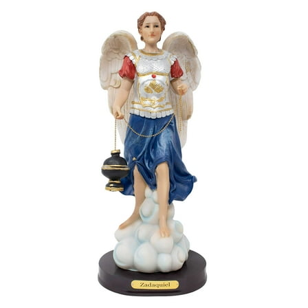 MrcjSales – Archangel Zadkiel Statue  12 inches | Durable Resin  | Inspiring Religious Decor for Home, Church