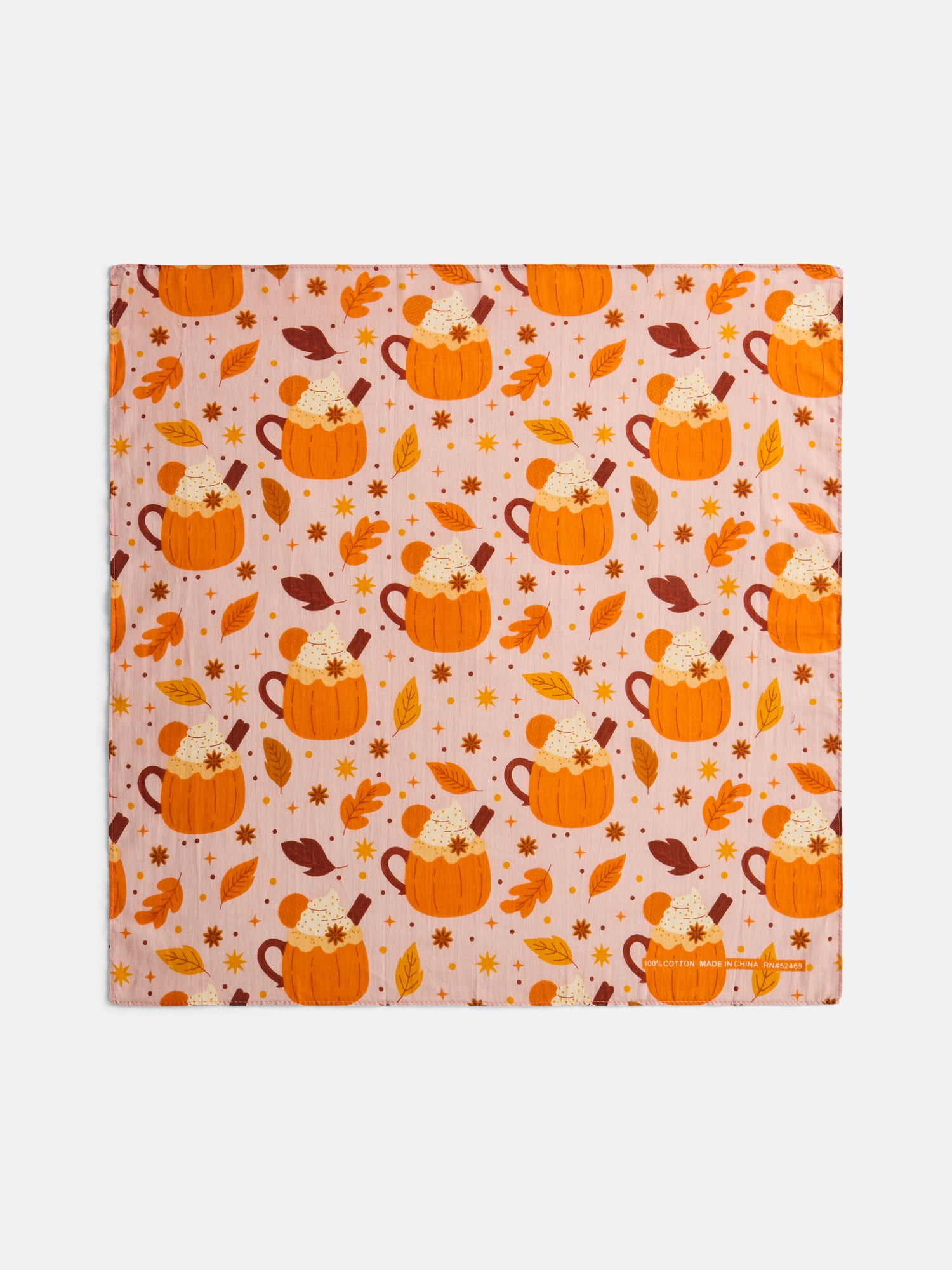 Halloween Women's Pumpkin Latte Bandana from Way to Celebrate, One Size, Blush/Multi