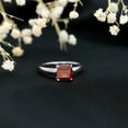 thumbnail image 3 of Rosec Jewels Natural Garnet Solitaire Engagement Ring (8 mm Asscher Cut) - January Birthstone Ring - AAA Grade - with Jewelry Box, 925 Sterling Silver, US 6.00, 3 of 8