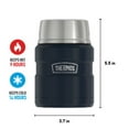 thumbnail image 2 of Thermos Stainless King Vacuum Insulated Food Jar with Folding Spoon, Matte Midnight Blue, 16oz, 2 of 11