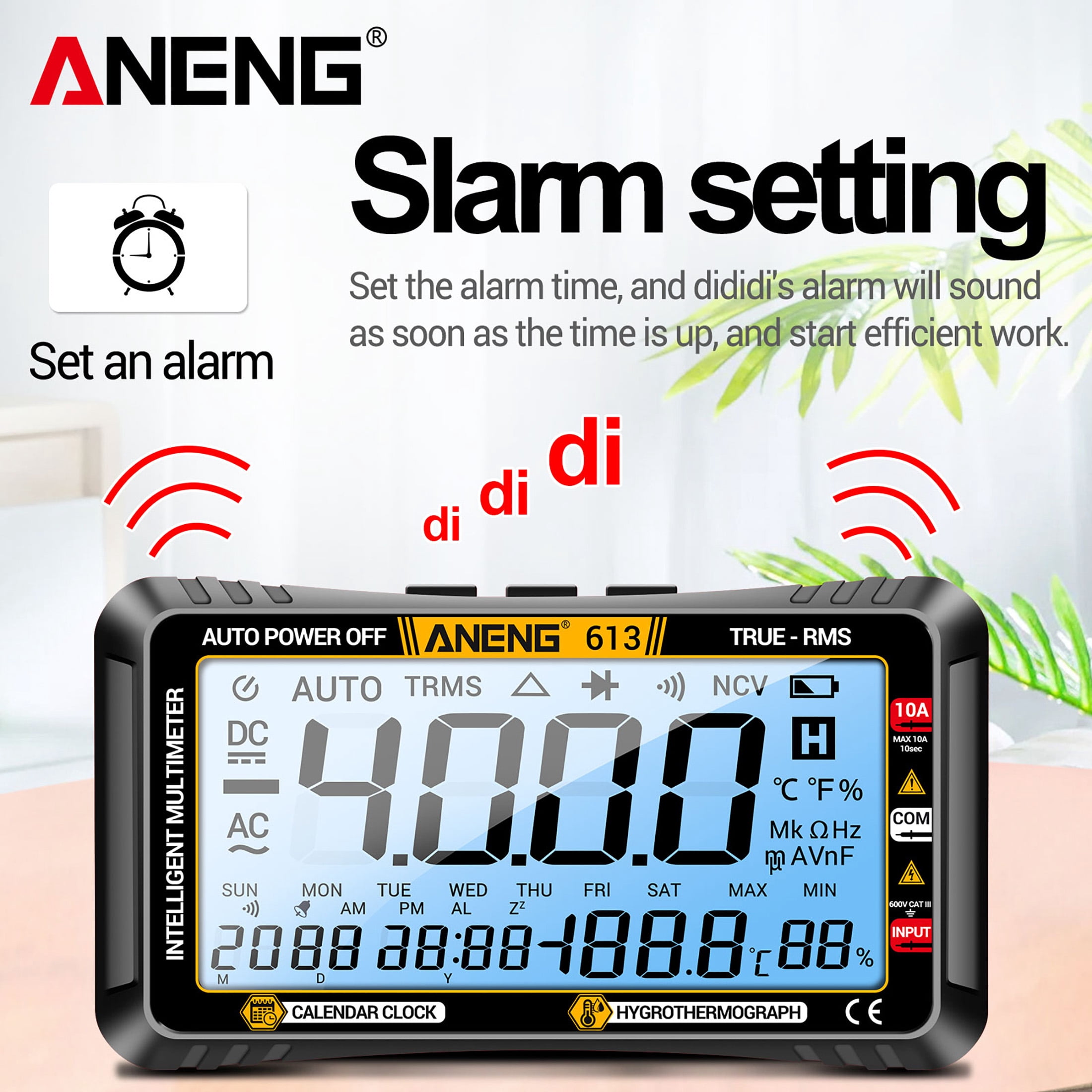 ANENG Digital Multimeter, 4000 Counts TRMS Auto-Ranging Tester for AC/DC Voltage, Current, Resistance, with LCD Display