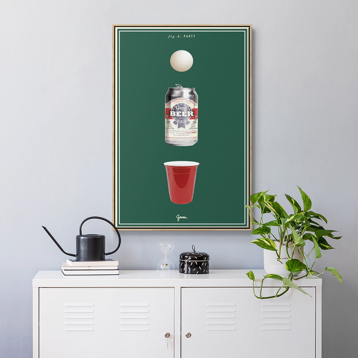 Fig. A: Party Framed Premium Gallery Wrapped Canvas - Ready to Hang