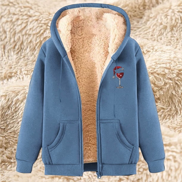 Chaqueta y sudadera informal con capucha de manga larga para mujer, con estampado de moda, de polar y capucha