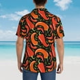 thumbnail image 6 of Balery Red Hot Chili Print Men's Hawaiian Shirts Short Sleeve Beach Shirt Relaxed Fit Vacation Button Down Shirts-Large, 6 of 9