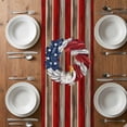 thumbnail image 6 of American Flag Table Runner - 70 Inch Long, Kitchen Dining Table Runner Dresser Scarves, Blue Red USA Flag Eagle Wreath Farmhouse Decor for Coffee Tables Wedding Party Banquet, 6 of 8