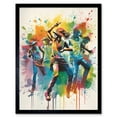 thumbnail image 1 of Rainbow Rhythm Dance Festival of Colour Dancers Dancing to Music Modern Splat Watercolour Painting Art Print Framed Poster Wall Decor 12x16 inch, 1 of 5
