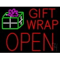 thumbnail image 1 of Gift Wrap Block Open LED Neon Sign 24 x 31 - inches, Black Square Cut Acrylic Backing, with Dimmer - Bright and Premium built indoor LED Neon Sign for Defence Force., 1 of 6