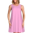 thumbnail image 1 of Fotbe Pink Vestido de Verano sin Mangas para Mujer – Vestido Midi Línea A, Estilo Camiseta Floral, Vestido Playero Casual y Fluido, 1 of 7