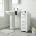 thumbnail image 6 of Bathroom Storage Cabinet with Vented Door and Drawer, Compact Freestanding Linen Cabinet for Small Spaces, White Finish - Miami Collection, 6 of 10