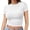 White, variant on Womens Slim Fitted Crop Tops - Basic Crew Neck Short Sleeve Casual Tees for Going Out
