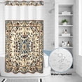 thumbnail image 2 of No Hook Shower Curtain, Boho Southwestern Shower Curtains for Bathroom with See Through Top Window, Vintage Retro Geometric Ethnic Waterproof & Washable Bath Curtain Stand Up Stall 36"x72", 2 of 9