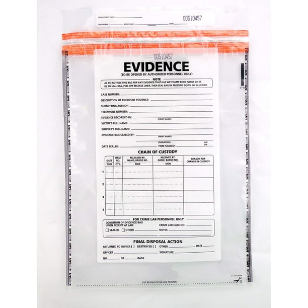 Plastic Evidence Bags, Large 100 Pack