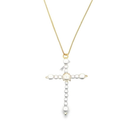 Pearl Cross Necklace (H155)