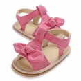 thumbnail image 5 of Otqutp Toddler Flat Sole Footwear Baby Girls Sandals Ruffle Bowknot Premium Soft Sole Anti Slip Open Toe Breathable Summer Outdoor Flat Shoes for Summer, 5 of 8