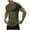 Army Green, variant on Mens Muscle Slim T Shirts Ribbed Texture V Neck Longline Henley Gym Workout Athletic Short Sleeve Tee Shirt Dark Gray