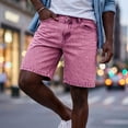 thumbnail image 3 of Yievot Denim Shorts for Men Button Straight Leg Knee Length Jean Shorts Daily Street Summer Vacation Shorts, 3 of 3