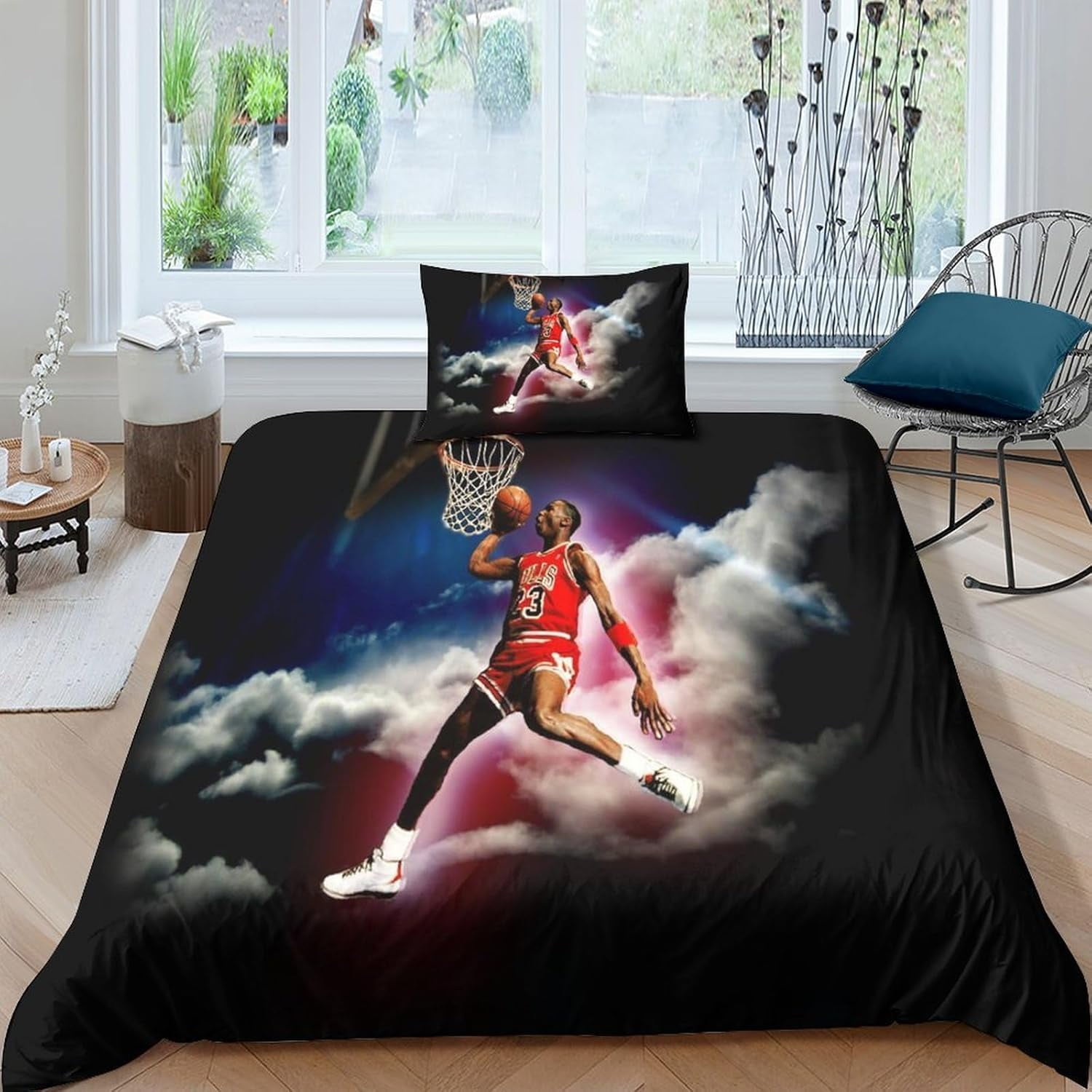 マイケルジョーダン　ブランケット　マルチカバー　ソファーカバー　114x145 2 Pieces Michael Jordan Duvet Cover Set 3D Bedding Comforter NBA
