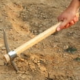 thumbnail image 3 of Limei Stainless Steel Double Headed Pickaxe with Wooden Handle Loosening Soil Digging Multifunctional Mattock Pickaxe Gardening Tools, 3 of 8
