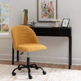 thumbnail image 2 of Linon Chaise de Bureau Pivotante Réglable Stormy Base en Métal Noire en Tissu Jaune, 2 of 17