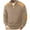 #169-Khaki, variant on Men's Casual Fashion Solid Stand-Up Collar Knitted Jacquard Button Top - Long Sleeve, Intricate Pattern, Casual Stylish Style for Daily & Holiday Wear