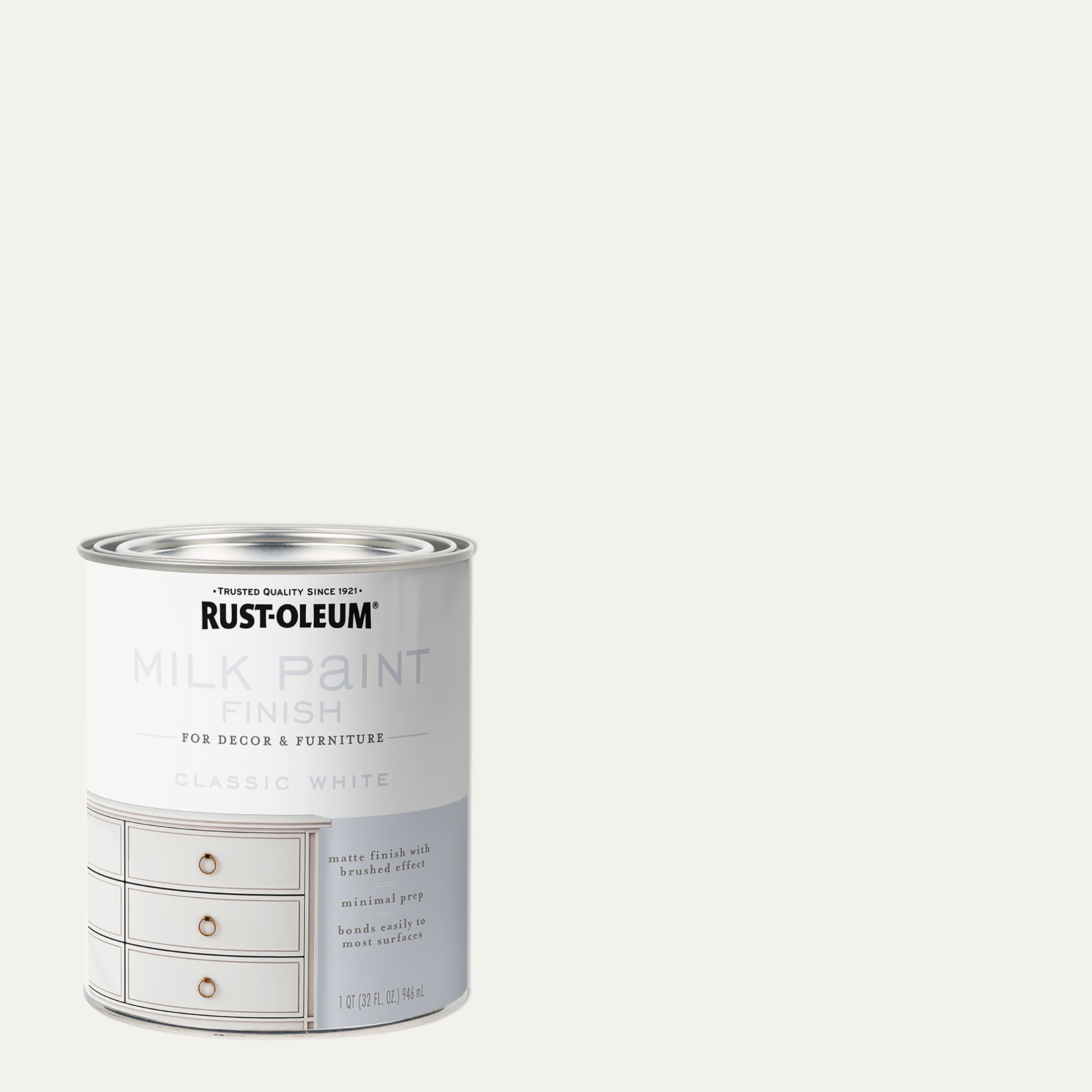 Classic White, RustOleum Matte Milk Paint Classic White331049, Quart