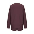 thumbnail image 6 of The Big Save of The Day kttectoa Outfits for Women Womens Athleisure Clothing Trendy Casual Outfits Lounge Sets Solid Long Sleeve Round Neck Pullover Tops and Shorts Winter Outfits for Women, 6 of 8