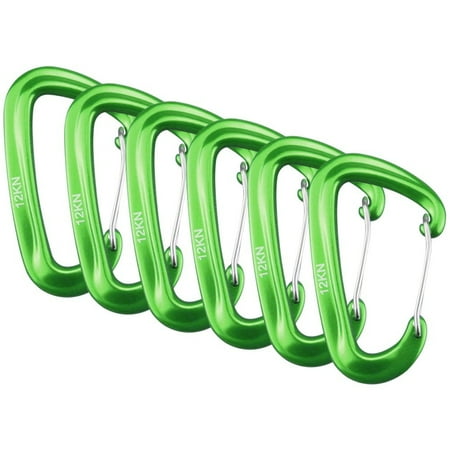 6 Pack Heavy Duty 12KN Carabiner Clips for Camping and Hiking