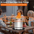 thumbnail image 6 of Portable Smokeless Fire Pit with Grill Grate, Removable Ash Tray, Carry Bag, Stainless Steel, for Outdoor Use (5.5 Inch), 6 of 8