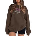 thumbnail image 1 of Gibobby Sudadera oversize mujer Sudadera de Manga Larga con Cuello Redondo y Ajuste clásico Sudadera para Mujer(Marrón,XG), 1 of 3