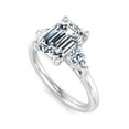 thumbnail image 2 of Ember Jewel 2.3 Ct Emerald Cut Moissanite Ring - Three Stone Engagement Ring - 14K White Gold Plated Ring - Gorgeous Wedding Ring for Women - Ideal Proposal Ring - Gift for Any Occasion, 2 of 3