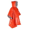 thumbnail image 4 of Imperméable d'Urgence Orange Film Aluminium Poncho Jetable Isolation Froide, 4 of 7