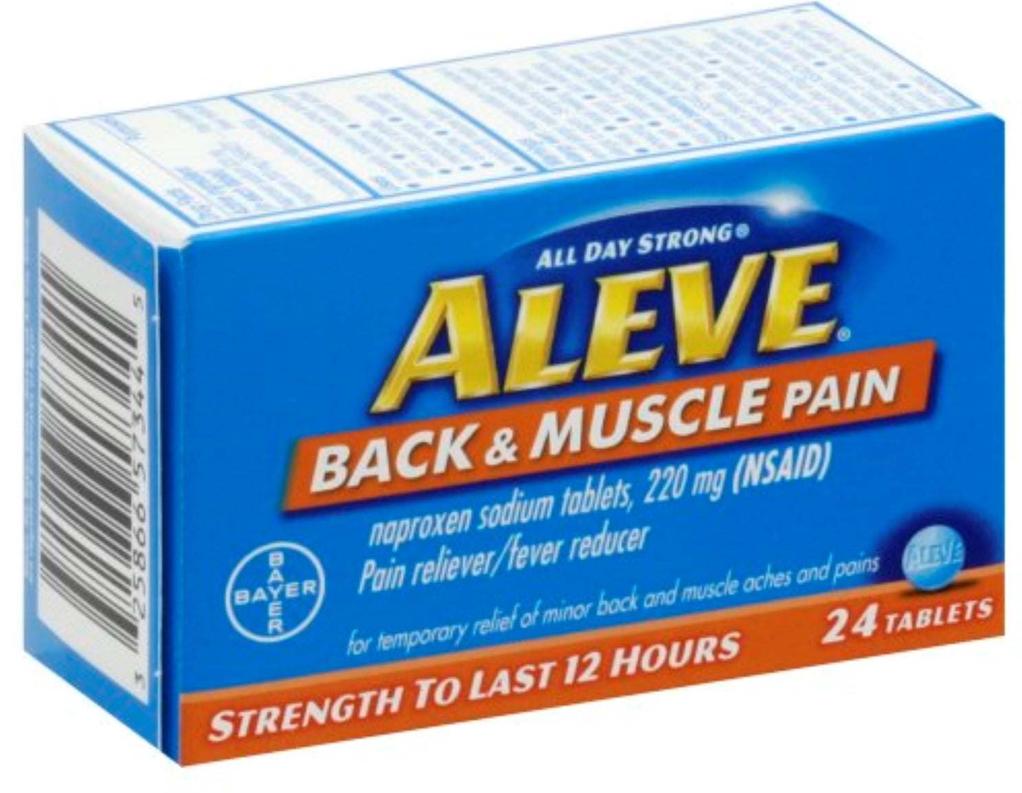 Aleve Back Muscle Pain 12 Hour Tablets 24 Ea Pack Of 4 Walmart