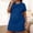 Blue, variant on Plus Size Womens Moo Moo Nightgown Short Sleeve Pajama Dress Crew Neck Cute Solid Ladies Nightgown 4XL