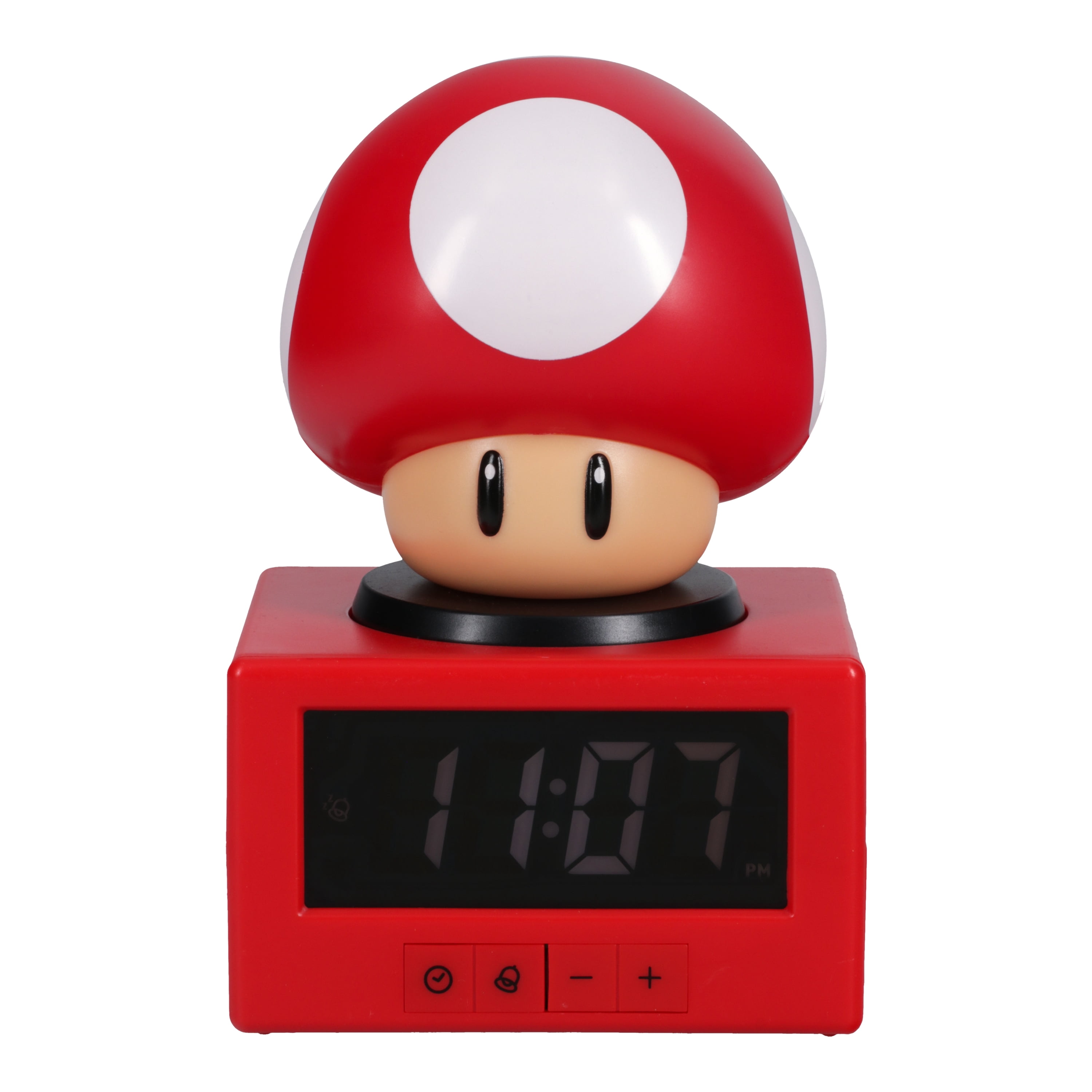 インテリア時計 Super Mario Mushroom Digital Alarm Clock Super Mario Super Mushroom Alarm Clock with Night Light – Digital